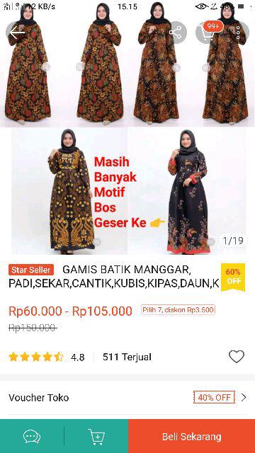 Gamis Batik Manggar, Padi,sekar,cantik,kubis,kipas,daun,kupu,nadine,gendis