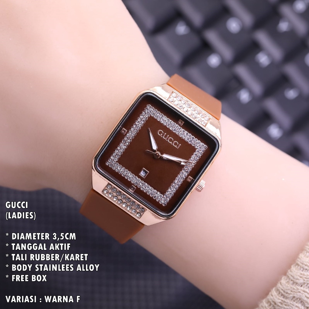 JAM TANGAN WANITA FASHIONTALI RUBBER BODY SEGI TANGGAL AKTIF