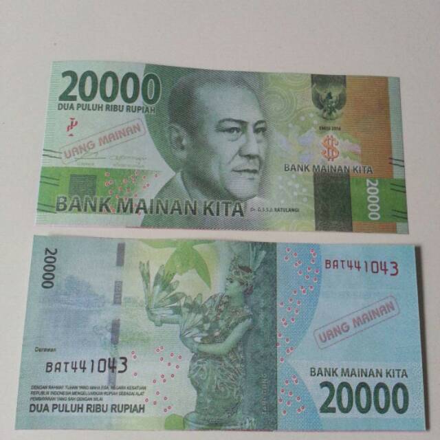 Uang mainan 20.000 model baru