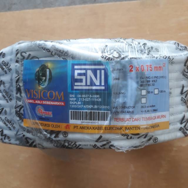 Nym-hy Nyy-hy kabel serabut visicom 2 x 0.75 Standar PLN SNI Permeter