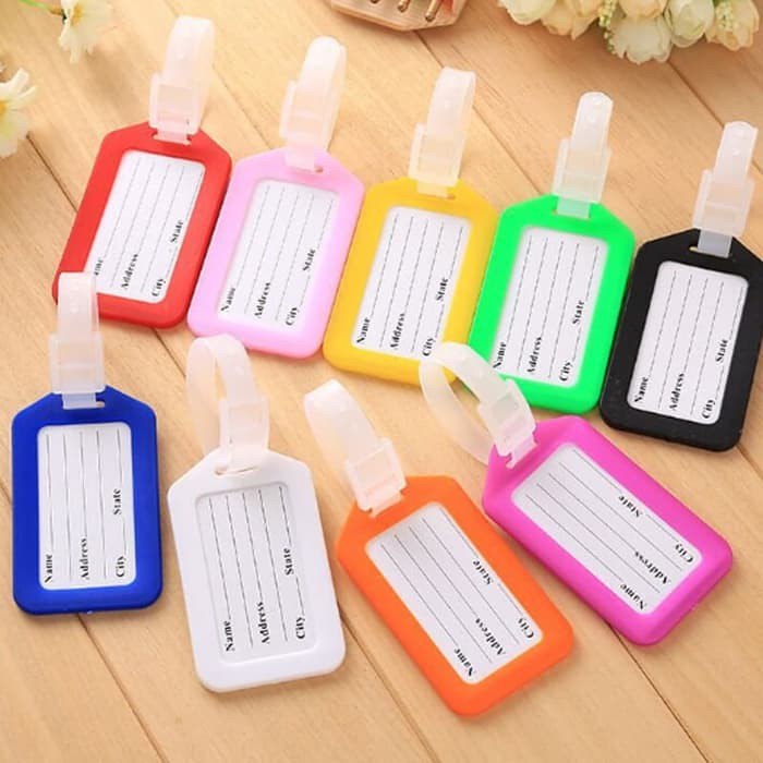 Tag Name Luggage Tag Holder Label Koper Plastik Polos