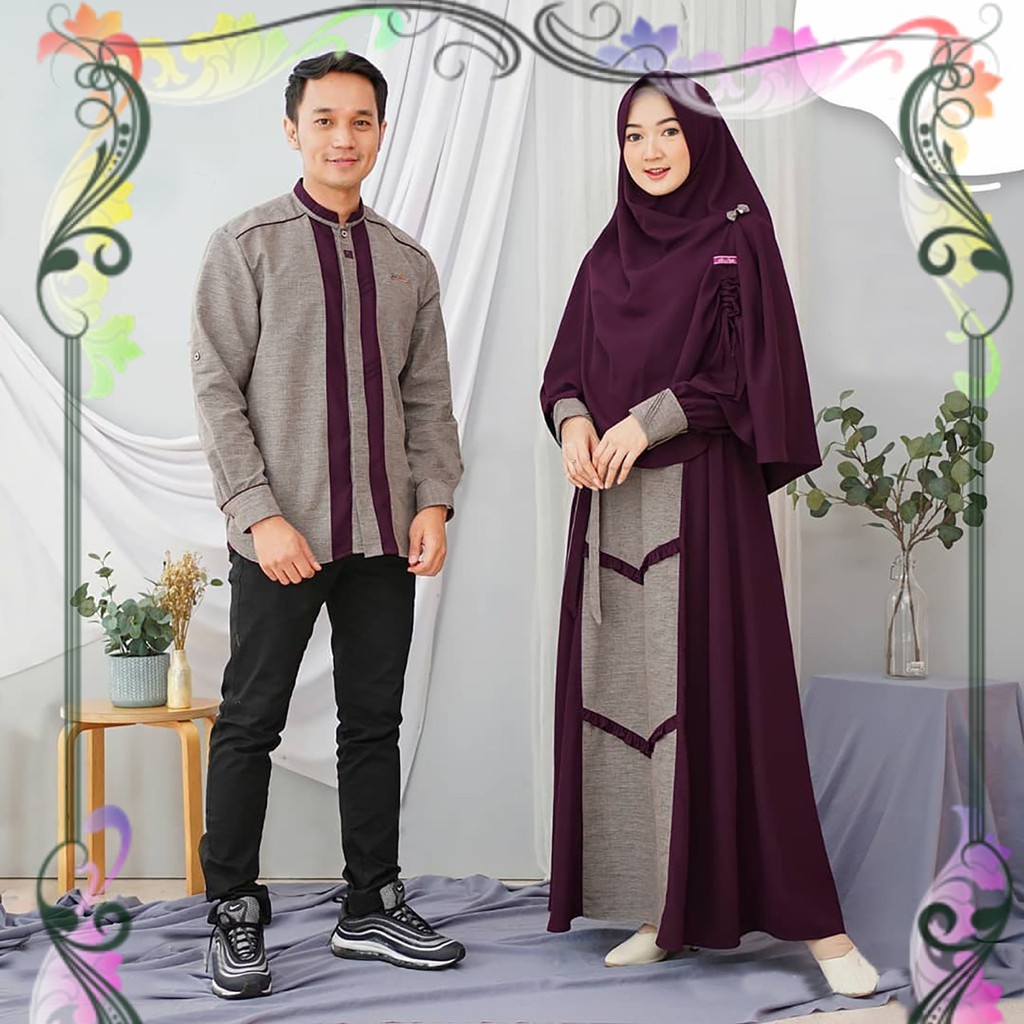 Baju Couple Muslim Sarimbit Keluarga Terbaru 2022 Couple Fashion Muslim Baju Lebaran Couple Cewek Dan Cowok