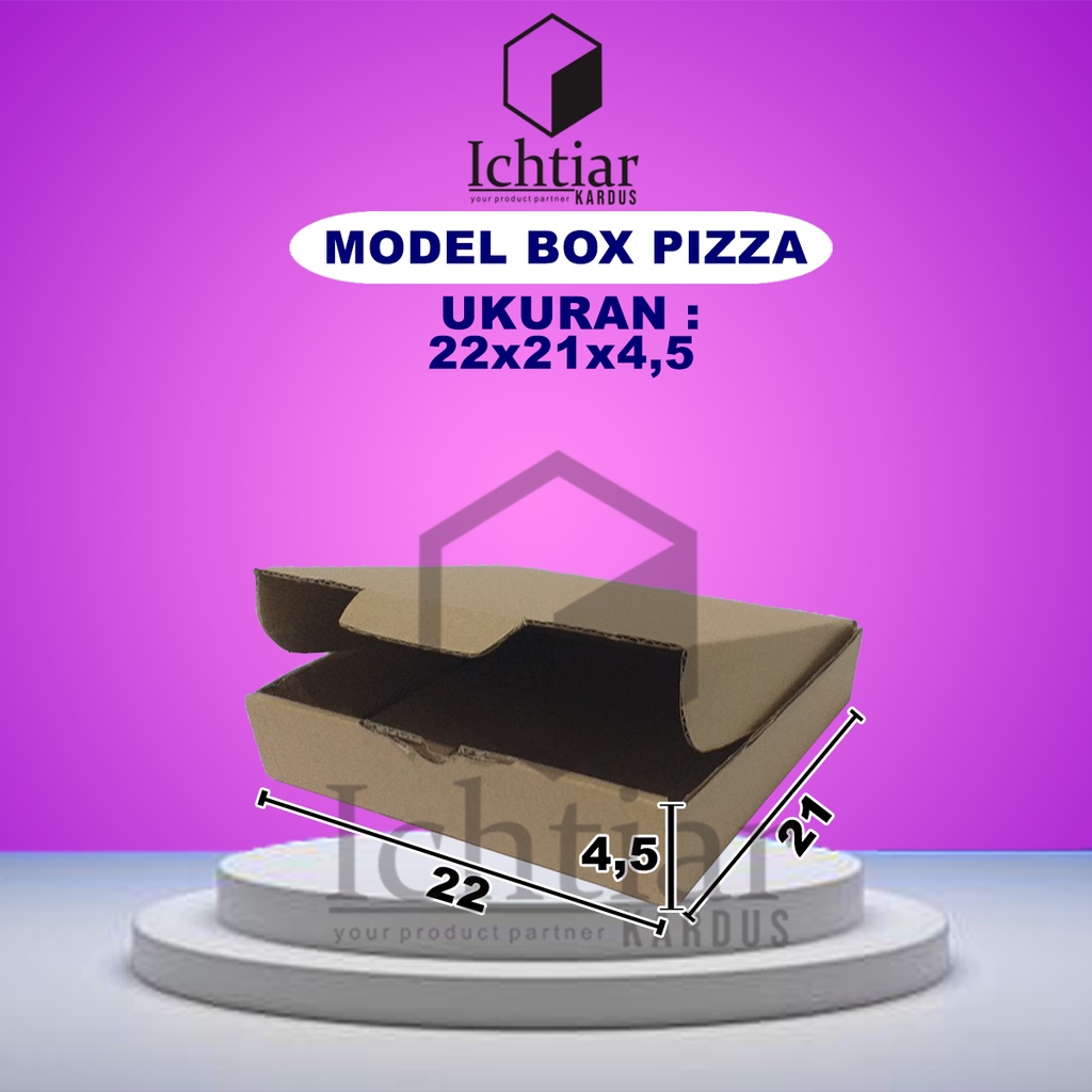 

Karton / Kardus / Box Packing Diecut / Pizza Ukuran 22x21x4,5 Cm