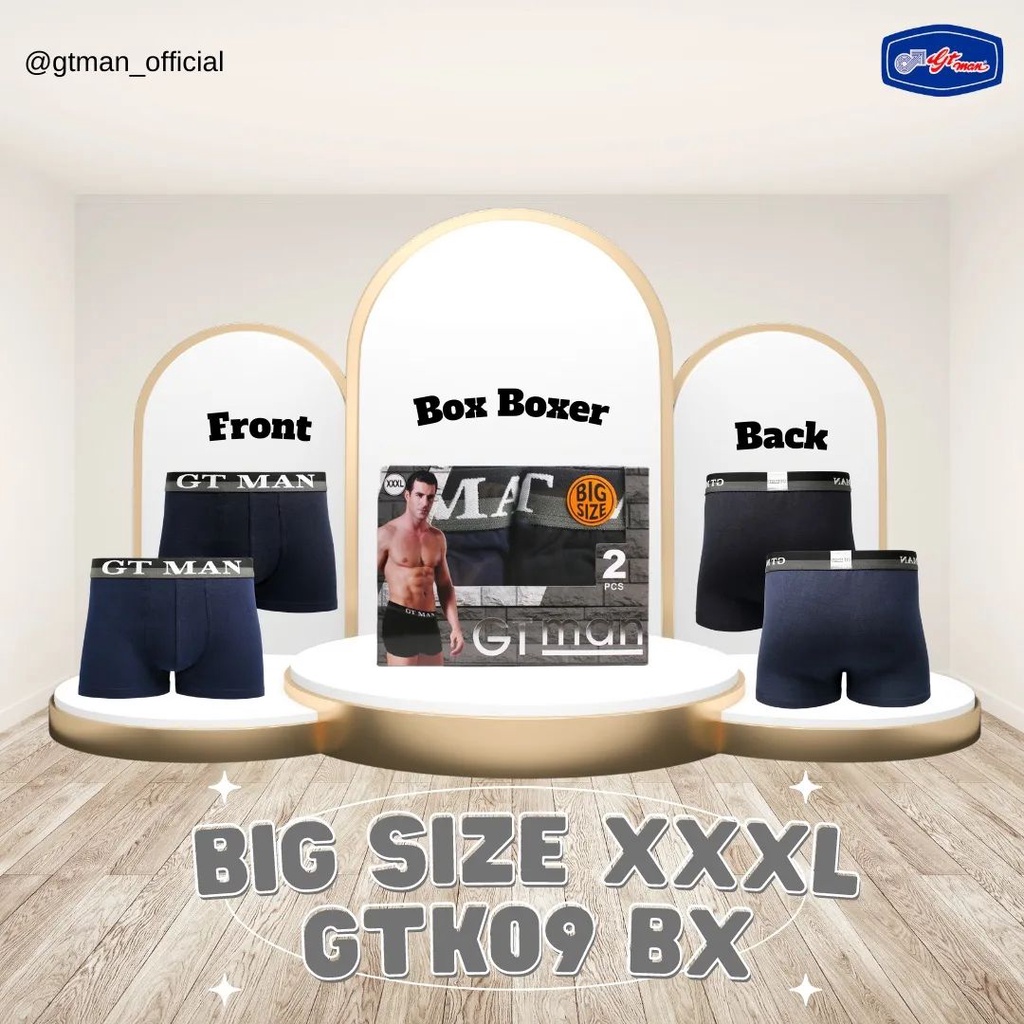 [ISI 2 PCS] GT MAN BOXER BIG SIZE GTK09-BX(SP) - Celana Dalam GT-Man GTK09 Jumbo 2XL 3XL - GTMAN Und