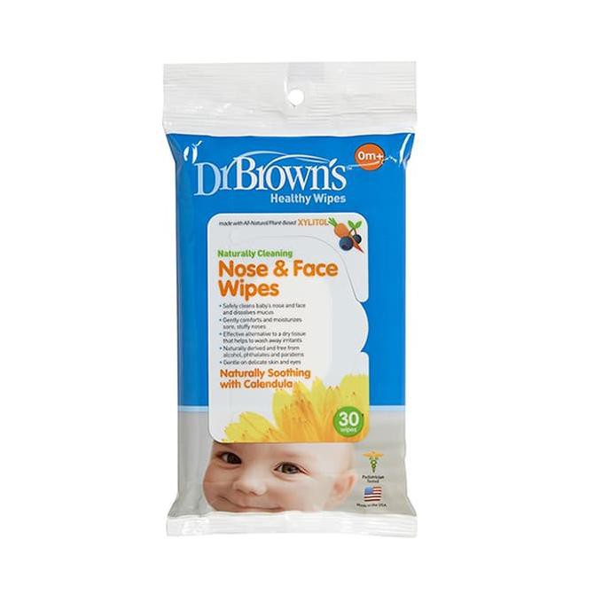 Dr Brown's nose and face wipes isi 30