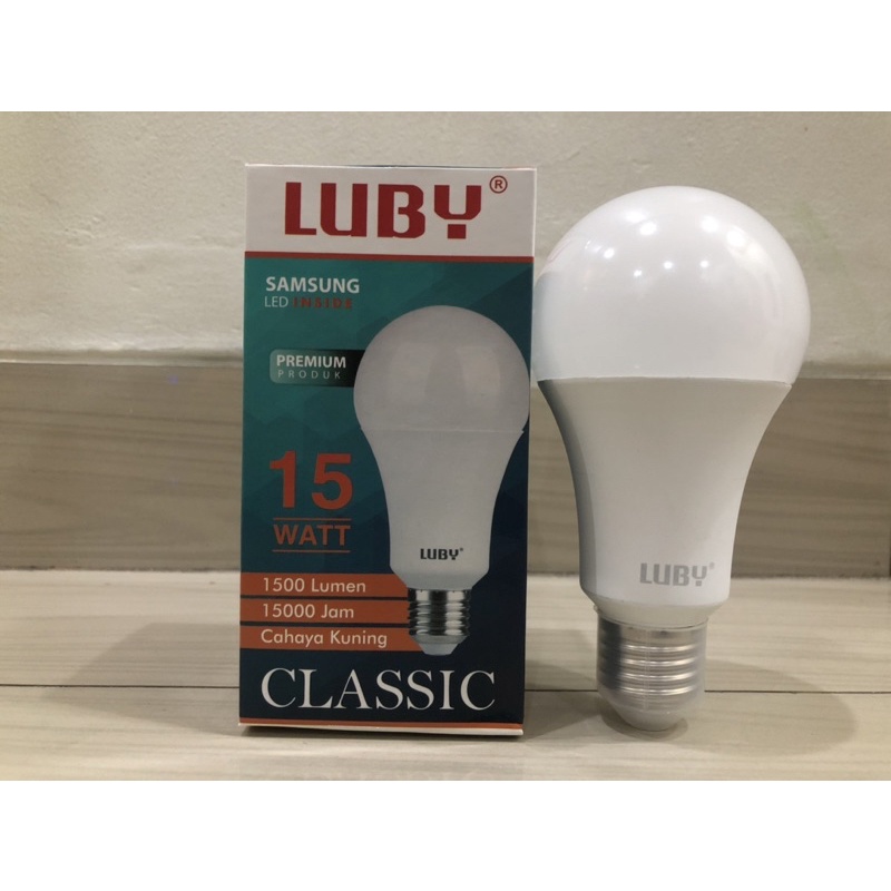 BOHLAM LED LUBY CLASSIC CAHAYA PUTIH PAKET 10 PCS 15 WATT