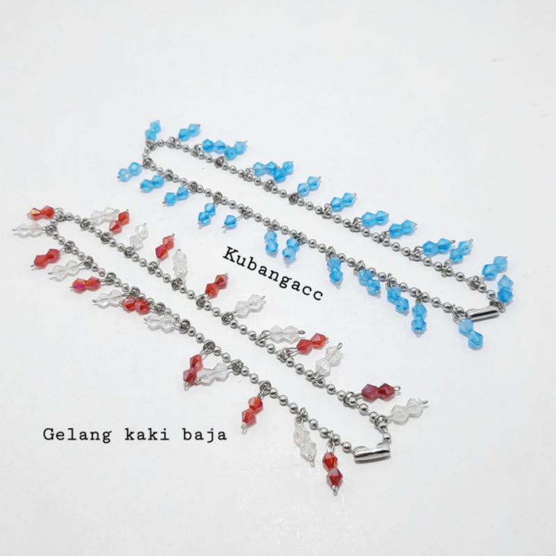 Gelang Kaki Wanita Gelang Kaki Baja Putih Jurai Gelang Kaki Monel Gelang Kaki stainless stell Kubang