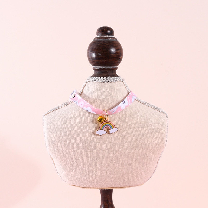 【TK】New Cute Pet Cat Collar Candy Color Rainbow Cloud Cat And Dog Cute Pendant Safety Collar Four Seasons General Pets Supplies