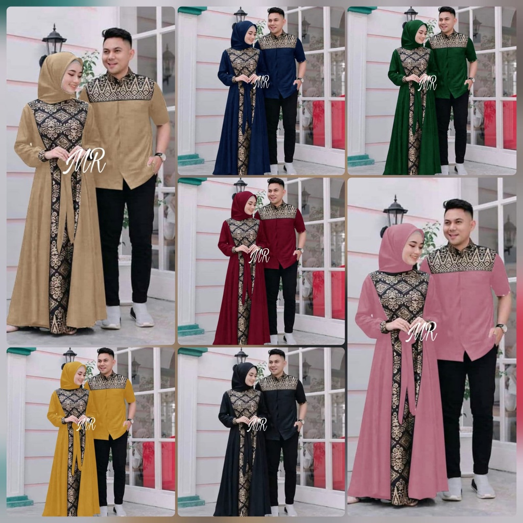 4 UKURAN M L XL XXL CP IRWANSYAH BATIK PAKAIAN COUPLE PASANGAN KEMEJA DAN GAMIS MR ADA VIDEO REAL PICT