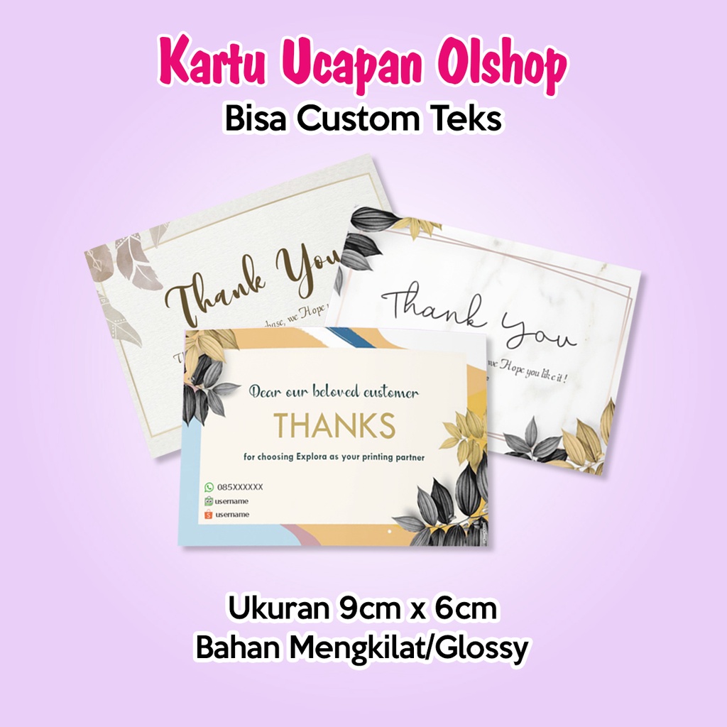 

KARTU UCAPAN OLSHOP, Thanks Card Olshop, Thank Card Olshop, Kartu Olshop,Kartu Olshop