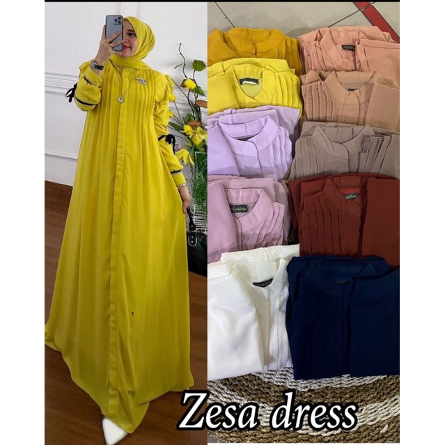 Zesa dressBahan babydoll Armani ImportAplikasi swarosky payet import Ld 110 pj 142 fit to xl busui