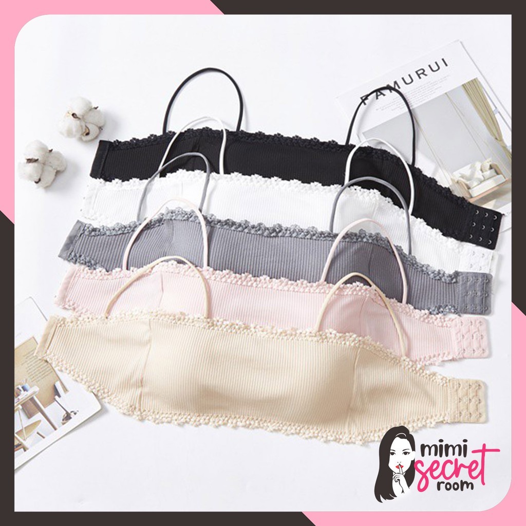 ❤ MIMI ❤ Crop Top BH Kemben Renda Bunga Bra Tali Model Wanita Kekinian Ala Korea Import Terlaris