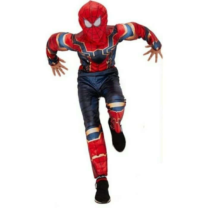 Kostum Import Otot Spiderman Anak Iron Spider Cosplay Ultah Busa Superhero Costume Ulang Tahun