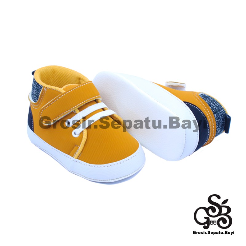 sepatu bayi baby shoes prewalker laki laki perempuan umur 2 - 14 bulan model Basket Case TAN