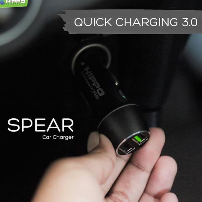 NEW- Hippo Spear Car Charger Mobil Fast Quick Charging 3.0 Value Pack