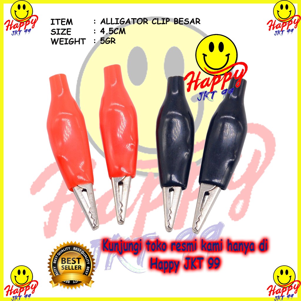 [ HAPPY JKT 99 ] CAPIT BUAYA JEPIT AKI BESAR SMALL ALLIGATOR CLIP (MERAH HITAM)