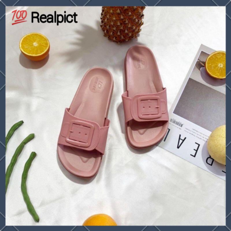 Balance 1961 1 Sandal Wanita Slop BLC Motif Belt Cantik Baru 100% Original Jelly Impor Ringan Lembut