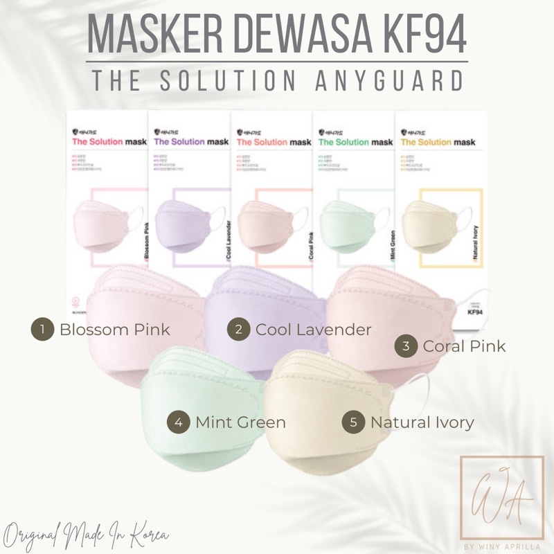 Masker Korea KF94 4-ply Merk ANYGUARD THE SOLUTION MASK