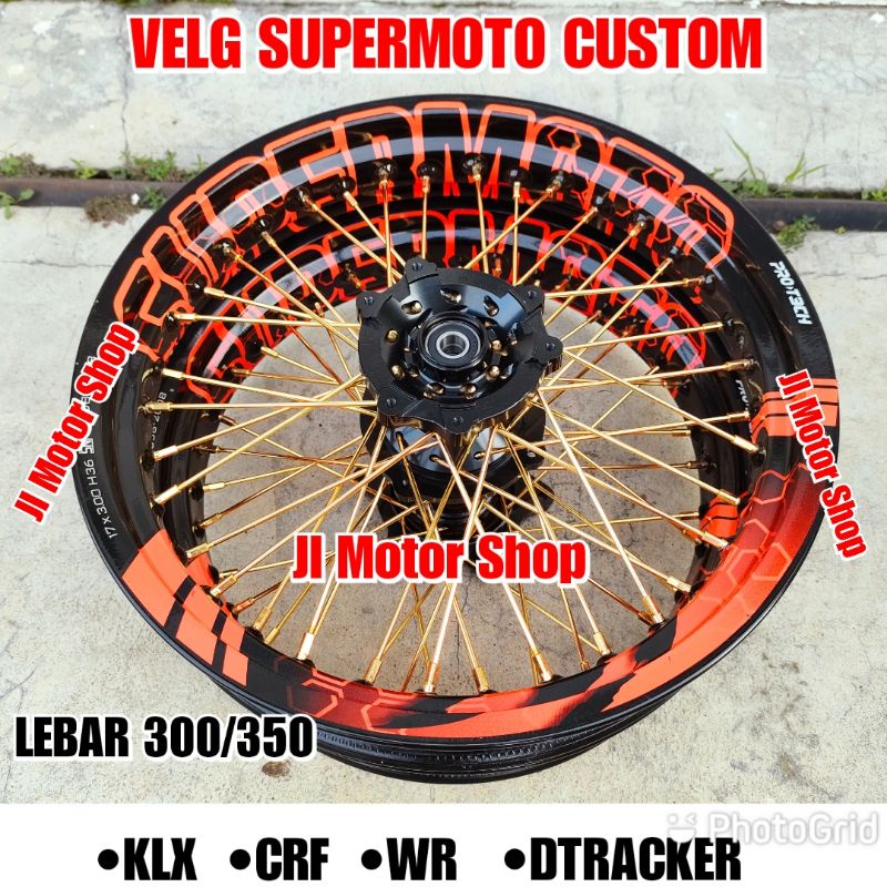 VELG SUPERMOTO SUPER MOTO HONDA CRF 150 CRF150 L KLX D-TRACKER 150 KLX150 WR155 WR 155 CUSTOM TULISAN SUPERMOTO VELG PROTECH