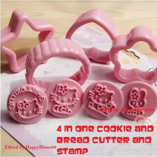 

Bento Hello Kitty Stamp (Bread & Cookie Cutter) Pemotong & Stempel