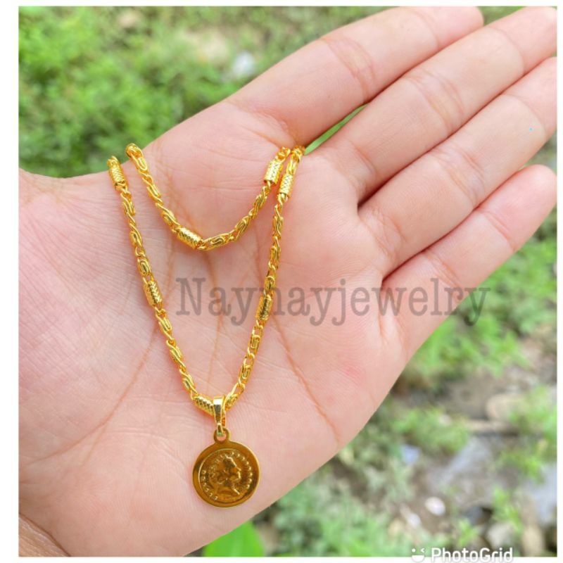 Kalung bambu koin dolar 45 cm