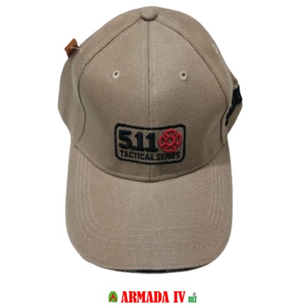 Topi 511 Tactical Series Bahan Kain Tulisan Timbul Krem