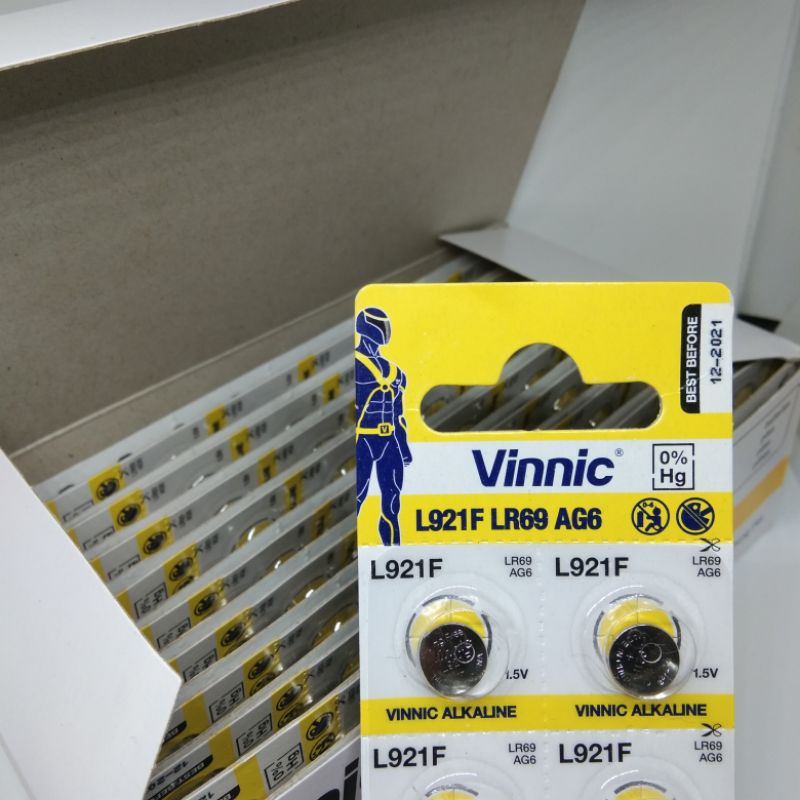 (1 LEMBAR) VINNIC BATERAI JAM L921F LR69 AG13 Baterai Jam Tangan Batre Jam Kancing