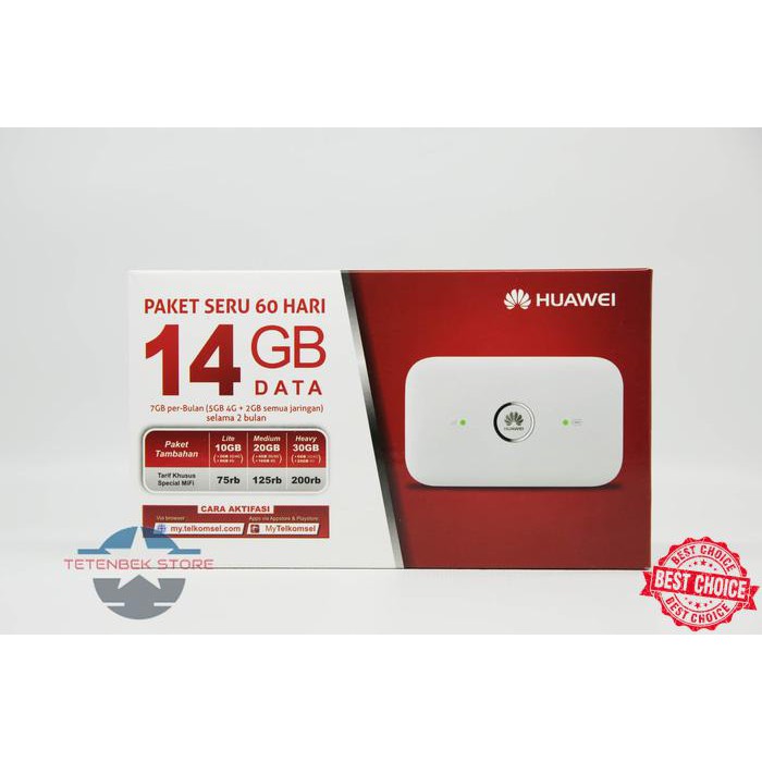 PROMO HARGA TERMURAH Mifi Modem Wifi 4G Huawei E5573 Free Telkomsel 14GB