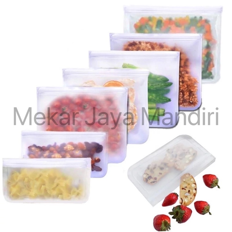 Plastik Kulkas Penyimpanan Reusable Ziplock Quality Material EVA Berbahan Tebal Menjaga Kulitas Makanan Segar Plastic Storage Fridge