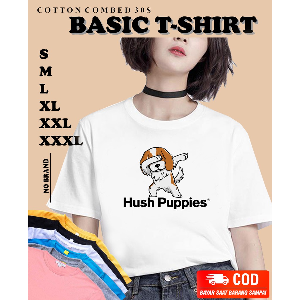 Kaos Hush Puppies Original Combed 30s Premium - Baju Pakaian Atasan Pria Wanita