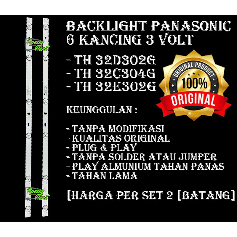 Lampu Backlight TV Panasonic 32 inc inchi Type TH 32C304 G 6 Led 3 Volt