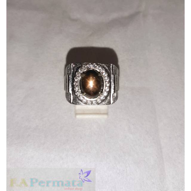 Cincin Batu Black Saphire Safir Star