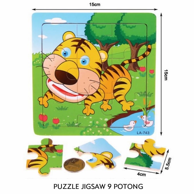 Mainan anak puzzle JIGSAW 4*4 WOODEN PUZZLE 4x4 / mainan puzzle murah