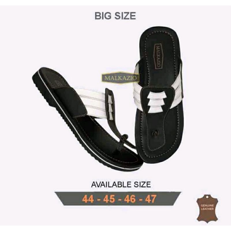 Sandal Jepit Makazi 44-45 Big Size / Sendal Capit JUMBO Pria Bapak2 Awet Tebal Kulit TEBAL Ori, 45