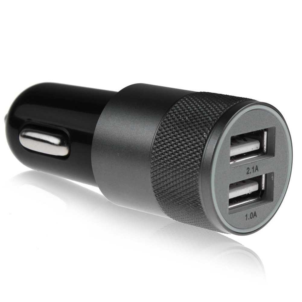 Dual USB Car Charger 2.1A - FM-001/Adapter adaptor kepala charger casan dasboard interior dalam mobil/kepala charger socket listrik aki mobil