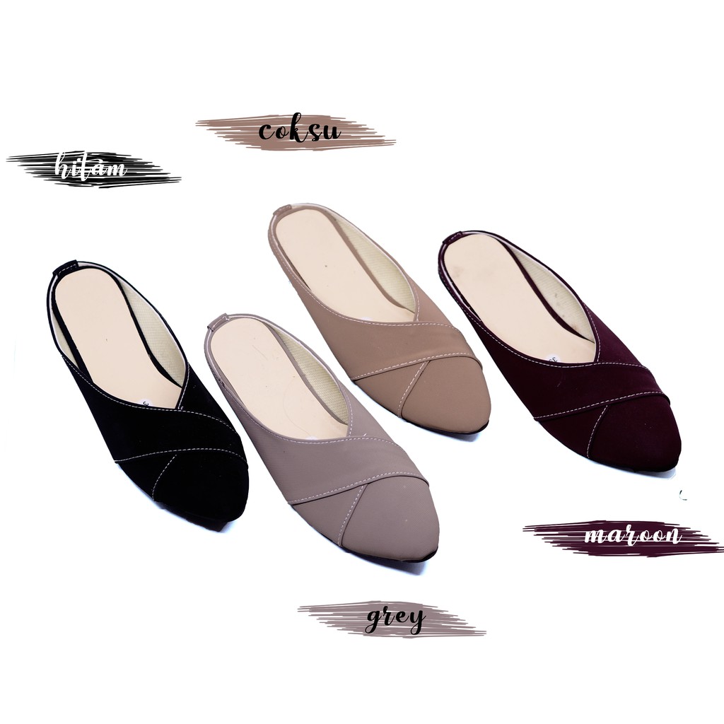 Flatshoes Slop Silang - Vaioshoes