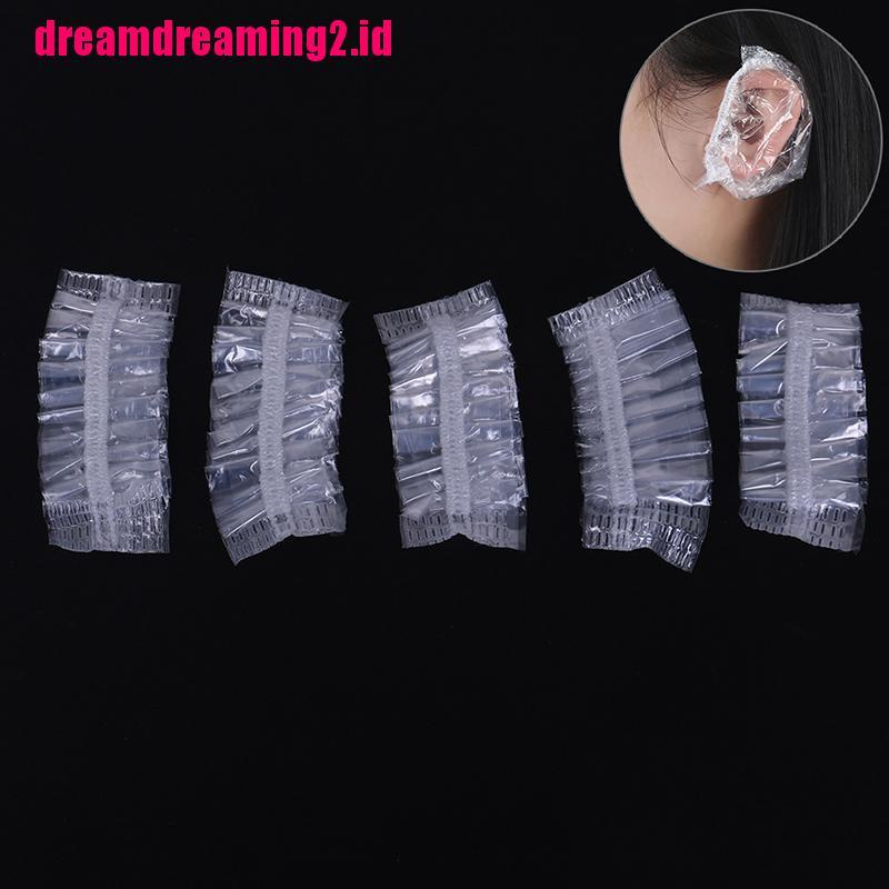 （✔✔❤100pcs Plastik Pelindung Telinga Sekali Pakai Tahan Air