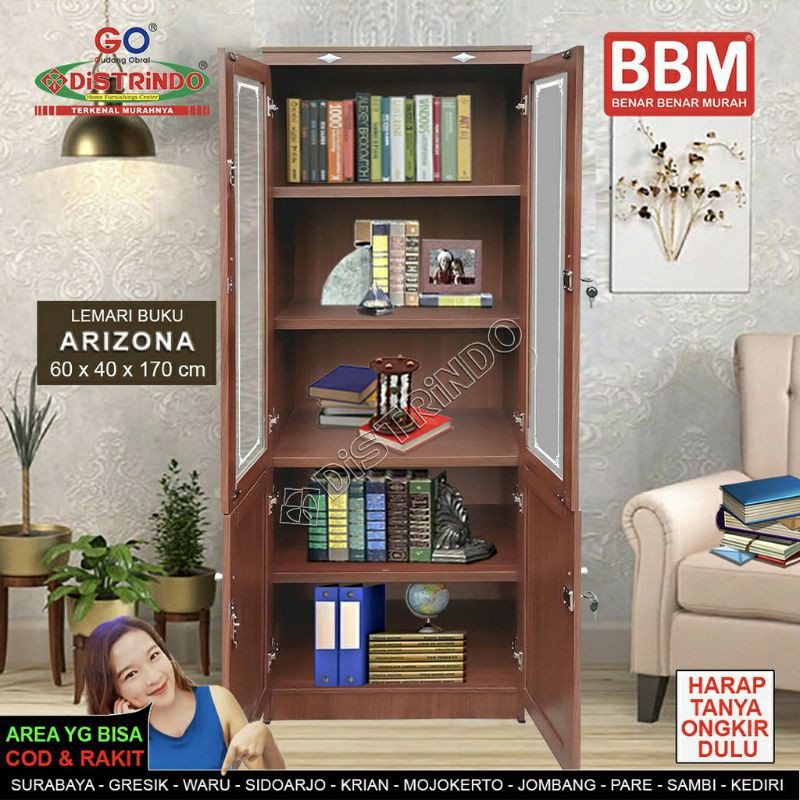 Buffet Hias Lemari Rak Buku Pintu Kayu 2Pintu Papan Multifungsi di Lengkapi Kunci Modern Minimalis