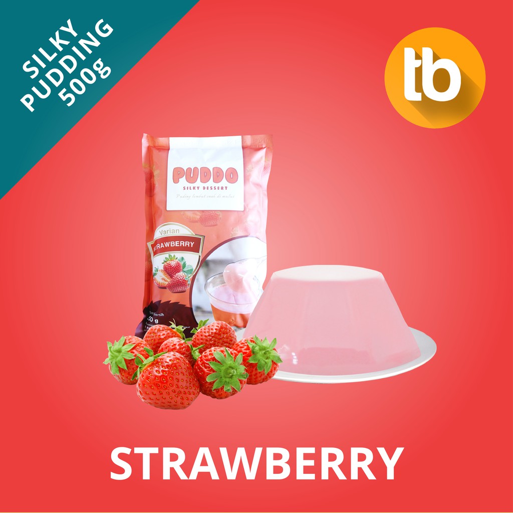 

Puddo Silky Pudding Powder Rasa Strawberry / Stroberi (Bubuk Silki Puding Lembut Instan) 500g