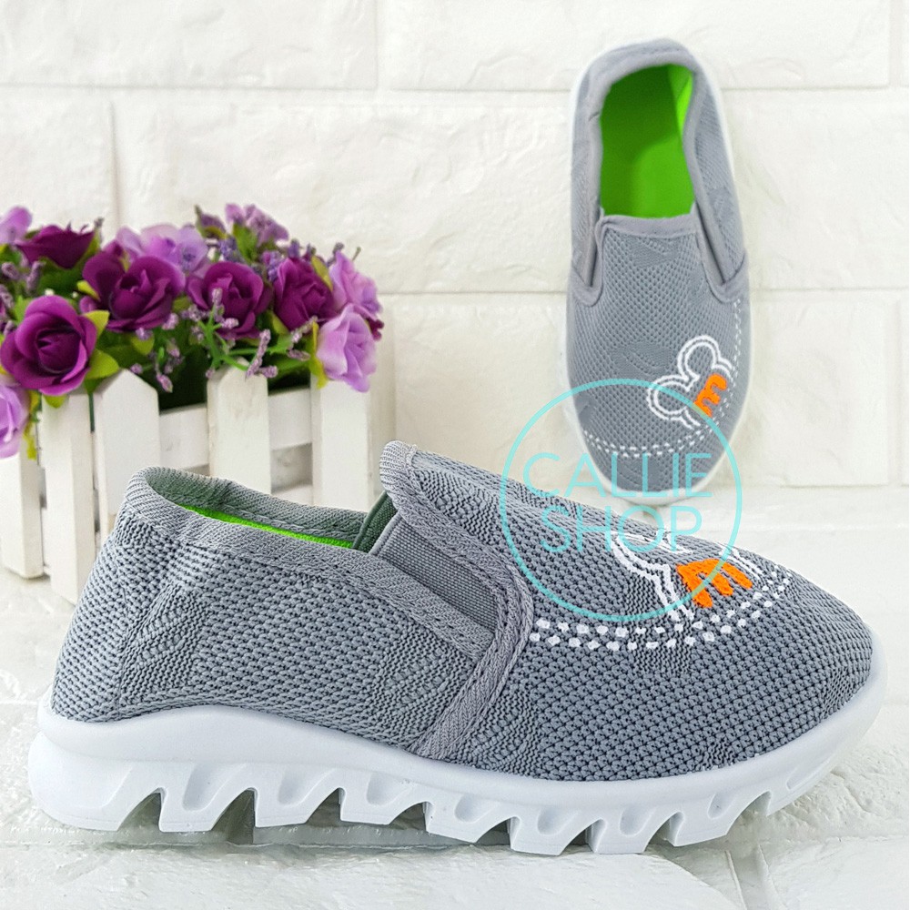 Sepatu Fashion Import Sport Anak Cowok Model Slip On Sol Karet Untuk Usia 2 3 4 5 Tahun