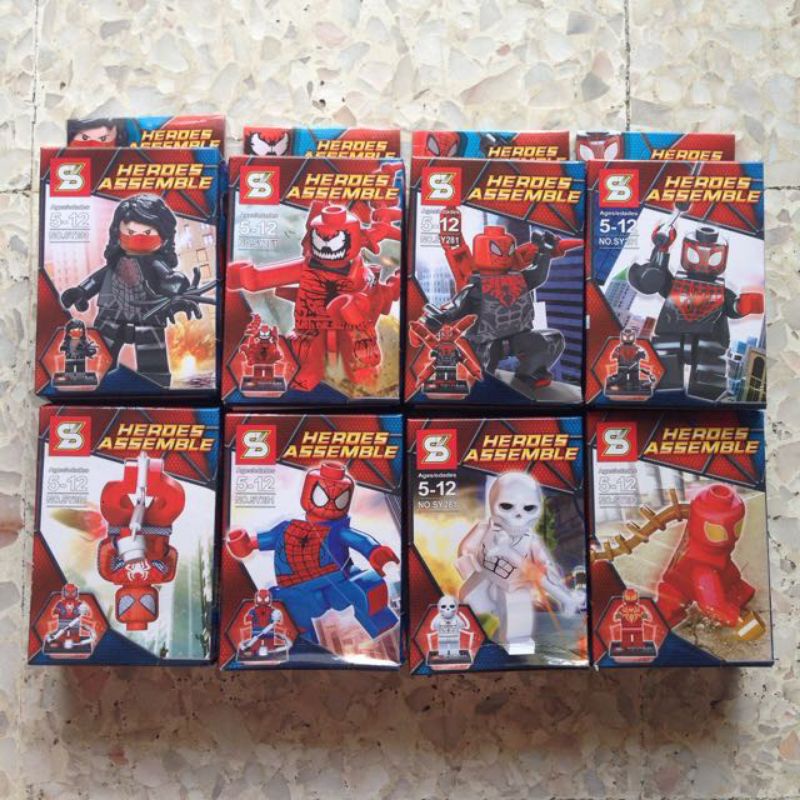 Set Mainan Balok Bangunan Lego Anak Spiderman Marvel Super Heroes  SY 281