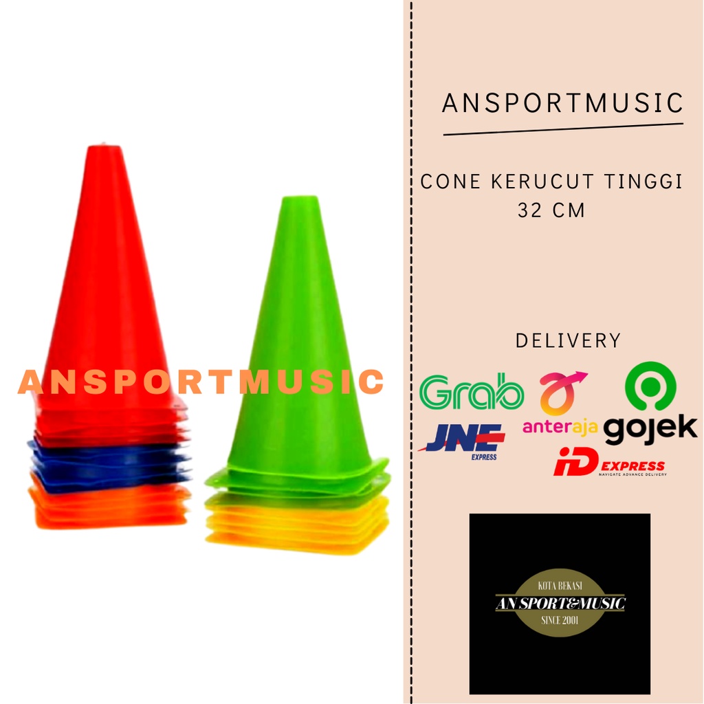 Cone Kun Kon Kerucut Latihan Olahraga Futsal Bola 32cm