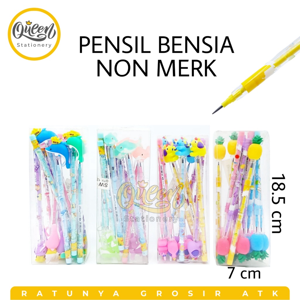 

1 PAK (12 PCS) PENSIL BENSIA NON MERK / PENSIL LUCU / PENSIL KARAKTER