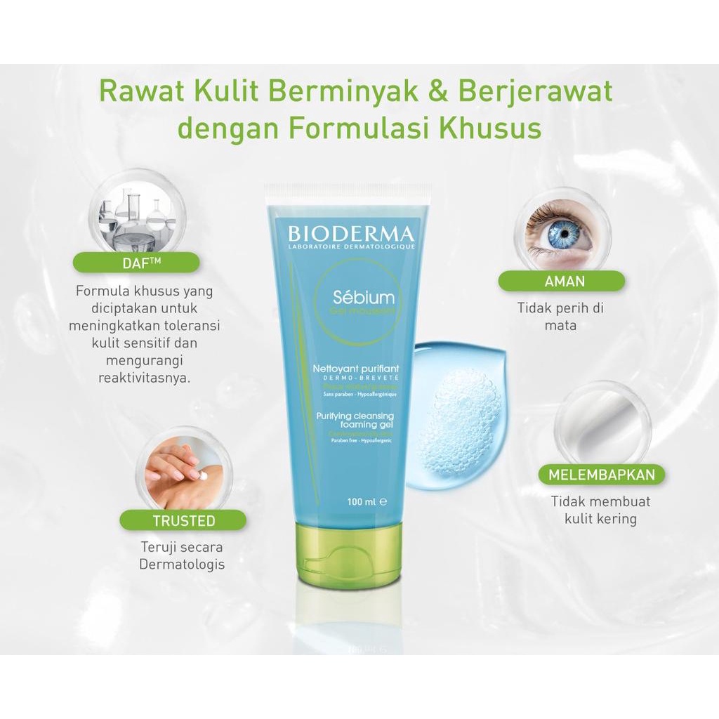 BIODERMA Sebium Gel Moussant untuk Kulit Berminyak 100ml