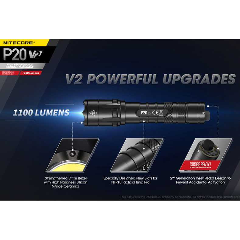 IDN TOOLS - NITECORE P20 V2 Senter LED CREE XP-L2 V6 1100 Lumens