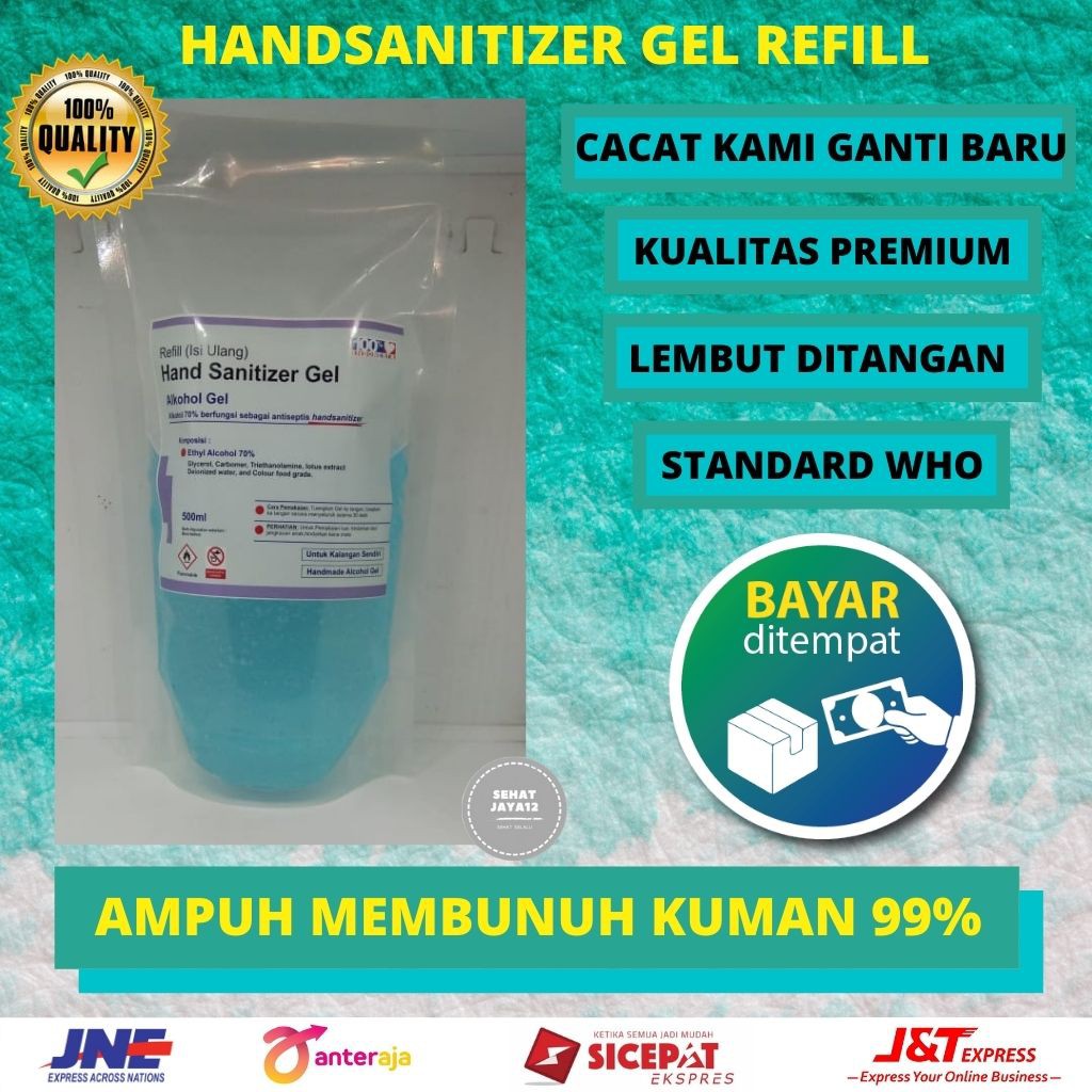 HAND SANITIZER GEL 500ML REFILL HAND SANITEZER HAND SANITAIZER HAND SANITISER HANDSANITIZER ALKOHOL