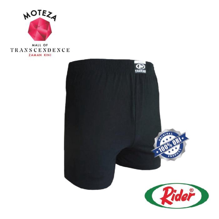 Viol Celana Dalam Pria Boxer - Rider Sport R812B - Hitam / Abu Polos