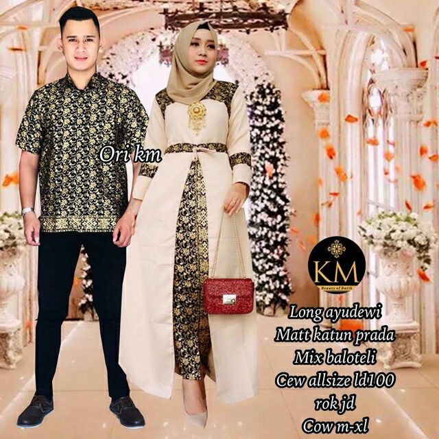 Couple dress BATIK  mix brokat ungguljaya couple kondangan