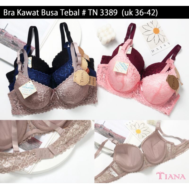 bra fashion kawat busa tebal cup jumbo tiana 3389