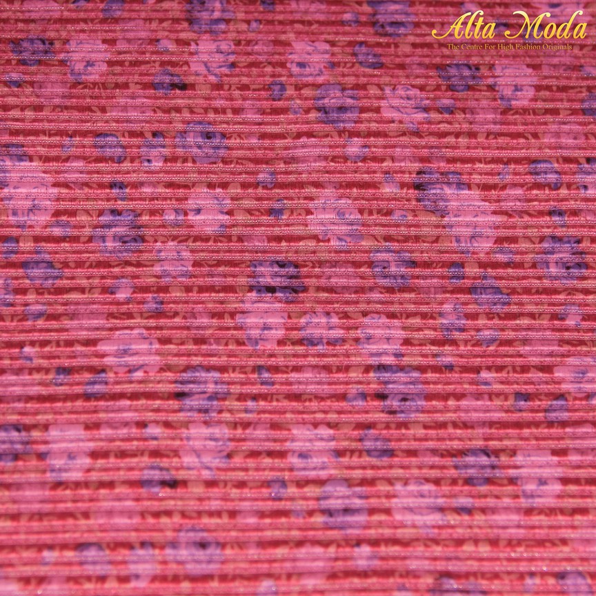 

Alta Moda Jacquard Lurex Garis Pink Bunga Ungu (1M)